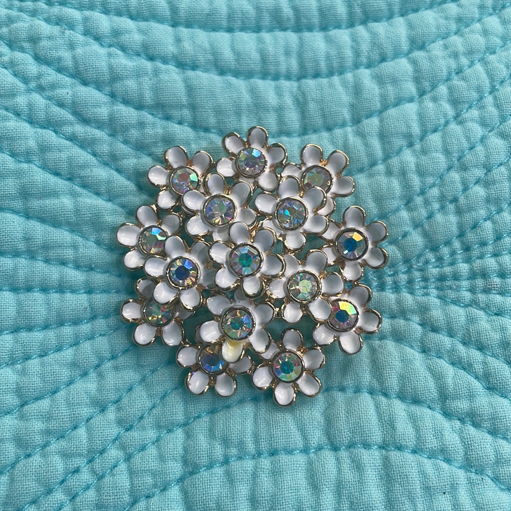White Flower Cluster Pin